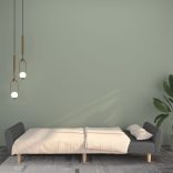 kétszemélyes világosszürke szövet kanapéágy