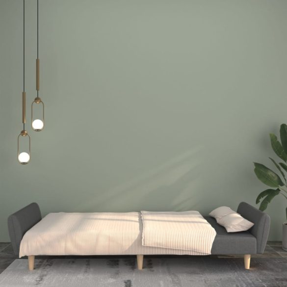 kétszemélyes világosszürke szövet kanapéágy