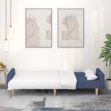 kétszemélyes kék szövet kanapéágy