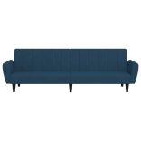 kétszemélyes kék bársony kanapéágy