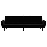 kétszemélyes fekete bársony kanapéágy