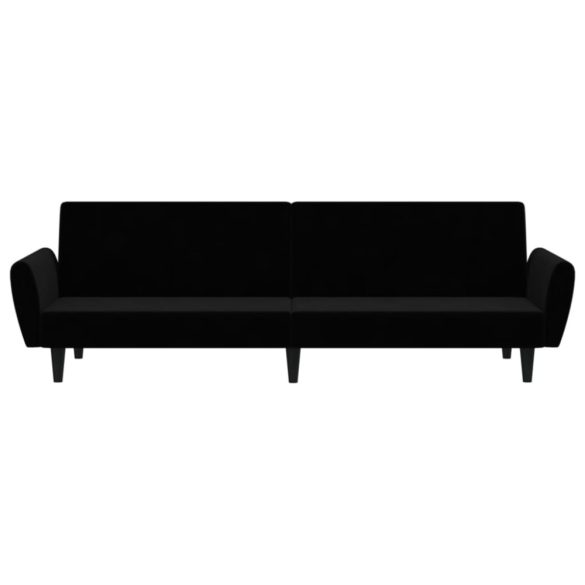 kétszemélyes fekete bársony kanapéágy