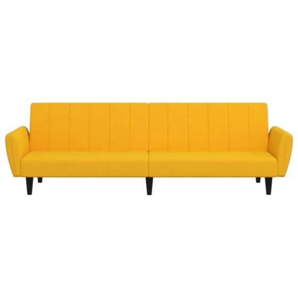 kétszemélyes sárga bársony kanapéágy