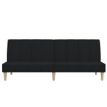 kétszemélyes fekete szövet kanapéágy