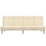 kétszemélyes krémszínű szövet kanapéágy