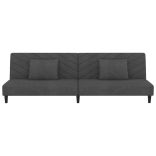 kétszemélyes sötétzöld bársony kanapéágy két párnával