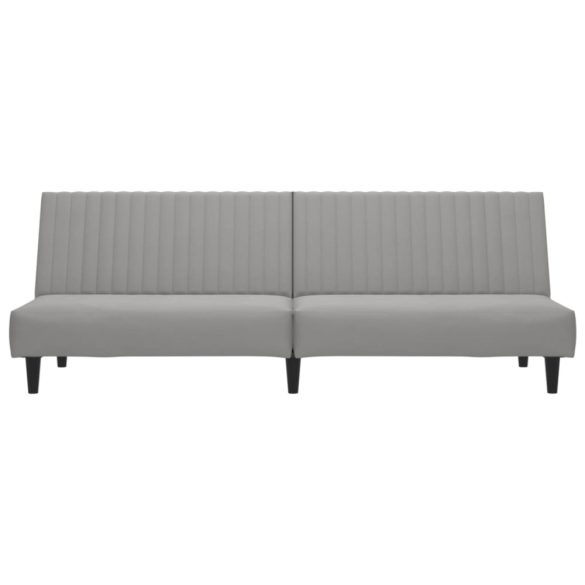 kétszemélyes világosszürke bársony kanapéágy