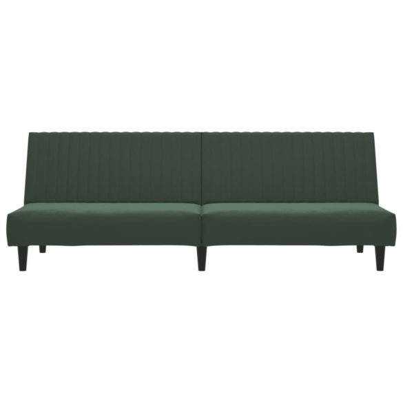 kétszemélyes sötétzöld bársony kanapéágy