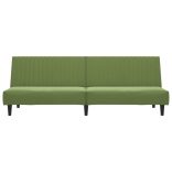 kétszemélyes világoszöld bársony kanapéágy