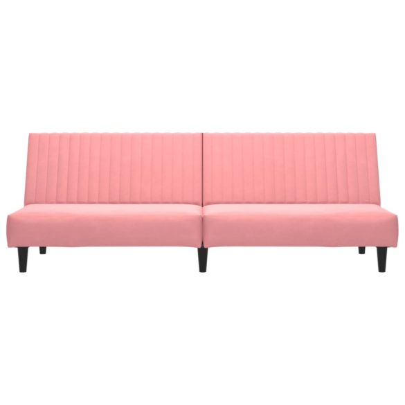 kétszemélyes rózsaszín bársony kanapéágy
