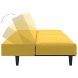 kétszemélyes sárga bársony kanapéágy