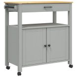 MONZA tömör fenyőfa konyhai kocsi 84 x 40 x 88,5 cm