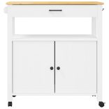 MONZA tömör fenyőfa konyhai kocsi 84 x 40 x 88,5 cm