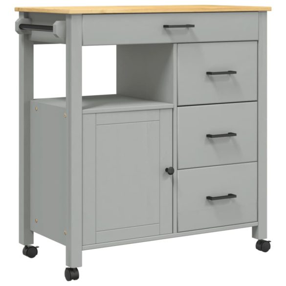 MONZA tömör fenyőfa konyhai kocsi 84 x 40 x 88,5 cm