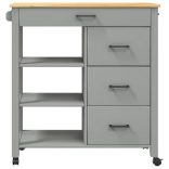 MONZA tömör fenyőfa konyhai kocsi 84 x 40 x 88,5 cm