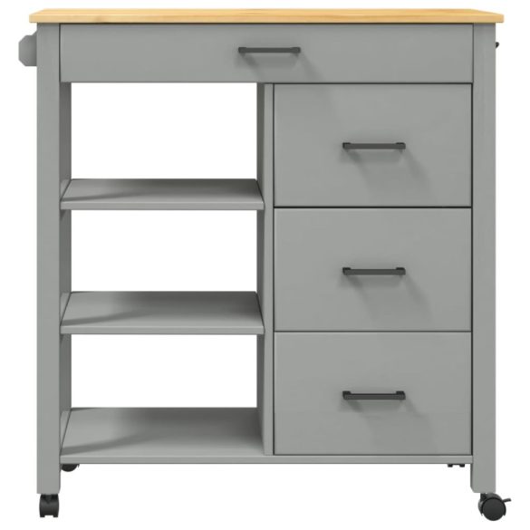 MONZA tömör fenyőfa konyhai kocsi 84 x 40 x 88,5 cm