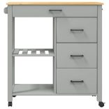 MONZA tömör fenyőfa konyhai kocsi 84 x 40 x 88,5 cm