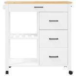 MONZA tömör fenyőfa konyhai kocsi 84 x 40 x 88,5 cm