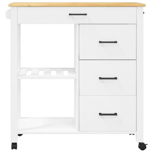 MONZA tömör fenyőfa konyhai kocsi 84 x 40 x 88,5 cm