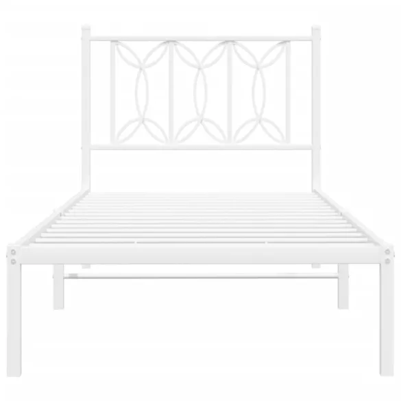 fehér fém ágykeret matrac nélkül fejtámlával 180 x 200 cm