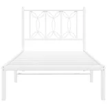 fehér fém ágykeret fejtámlával 90x190 cm