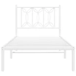 fehér fém ágykeret fejtámlával 90x200 cm