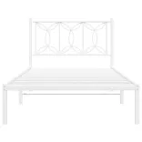 fehér fém ágykeret fejtámlával 100x190 cm