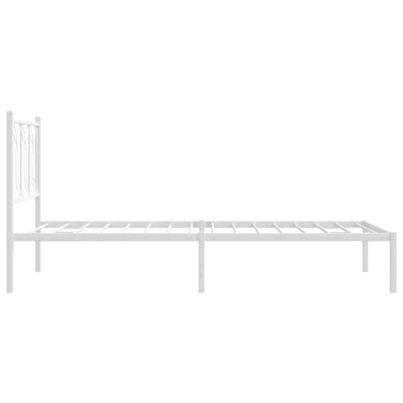 fehér fém ágykeret fejtámlával 100x190 cm