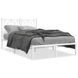 fehér fém ágykeret fejtámlával 120x190 cm