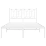 fehér fém ágykeret fejtámlával 120x190 cm