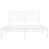 fehér fém ágykeret fejtámlával 140 x 190 cm