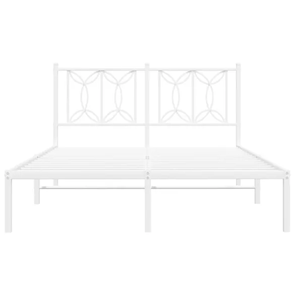 fehér fém ágykeret fejtámlával 140 x 190 cm