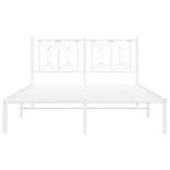 fehér fém ágykeret fejtámlával 140 x 200 cm