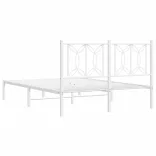 fehér fém ágykeret fejtámlával 140 x 200 cm