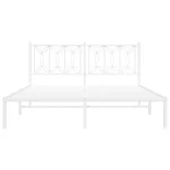 fehér fém ágykeret fejtámlával 150 x 200 cm