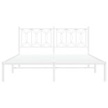fehér fém ágykeret fejtámlával 160 x 200 cm