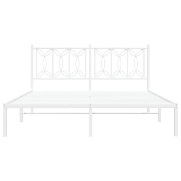 fehér fém ágykeret fejtámlával 160 x 200 cm