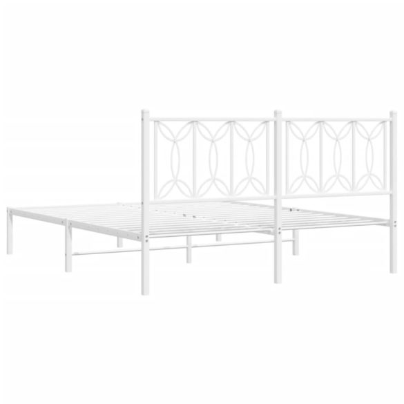 fehér fém ágykeret fejtámlával 160 x 200 cm