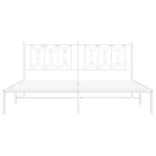 fehér fém ágykeret fejtámlával 180 x 200 cm