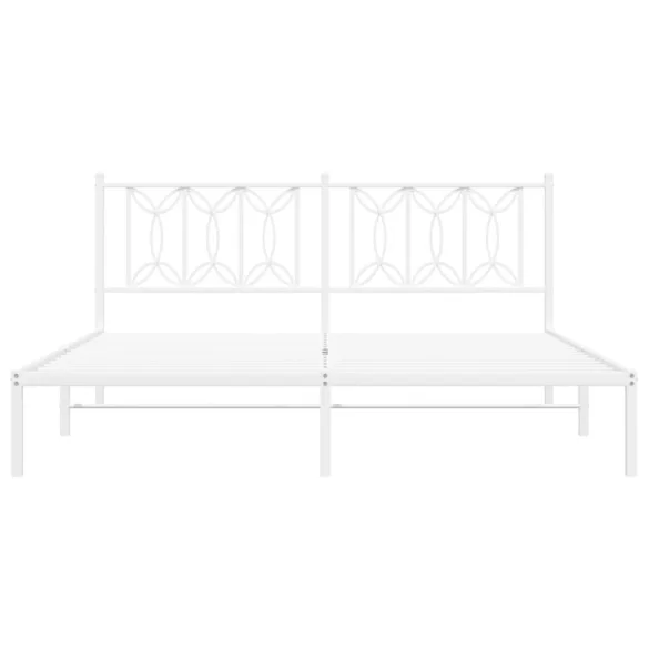 fehér fém ágykeret fejtámlával 180 x 200 cm