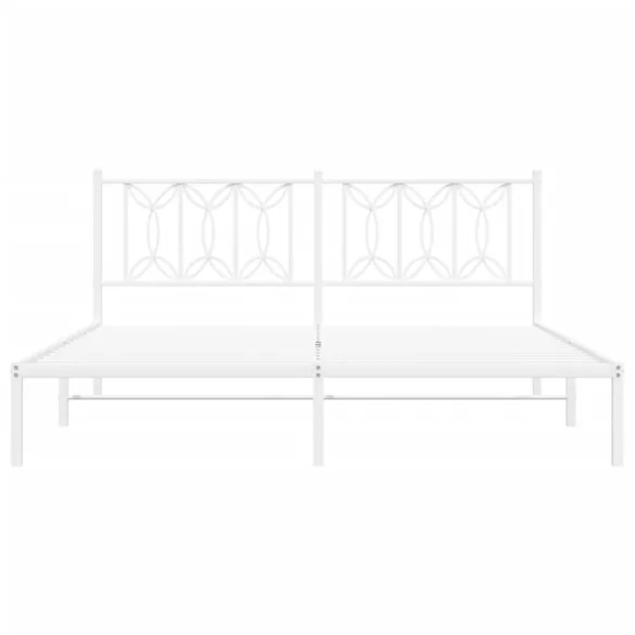 fehér fém ágykeret fejtámlával 183 x 213 cm