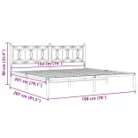 fehér fém ágykeret fejtámlával 193 x 203 cm