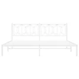 fehér fém ágykeret fejtámlával 200 x 200 cm