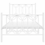 fehér fém ágykeret fej- és lábtámlával 75 x 190 cm