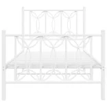 fehér fém ágykeret fej- és lábtámlával 80x200 cm