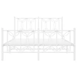fehér fém ágykeret fej- és lábtámlával 135x190 cm