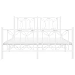 fehér fém ágykeret fej- és lábtámlával 140x200 cm