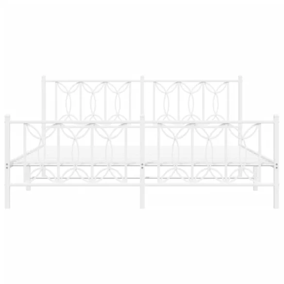 fehér fém ágykeret fej- és lábtámlával 180 x 200 cm