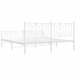 fehér fém ágykeret fej- és lábtámlával 180 x 200 cm