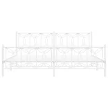 fehér fém ágykeret fej- és lábtámlával 193 x 203 cm